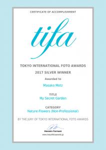 Tokyo International Foto Awards 2017 Silver Winner